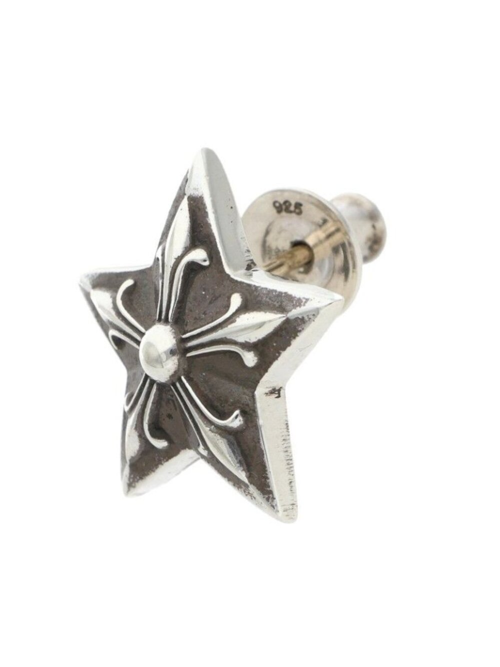 Chrome Hearts Large CO Star Stud Silver Earrings